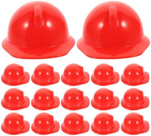 LUOZZY 40Pcs Mini Construction Hats Red