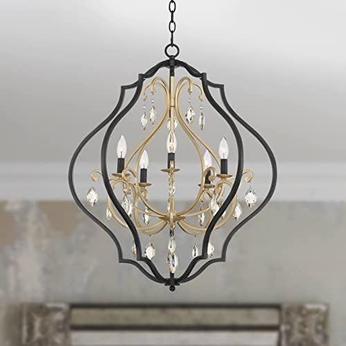 Clara Black Gold Iron Chandelier 5-Light Pendant