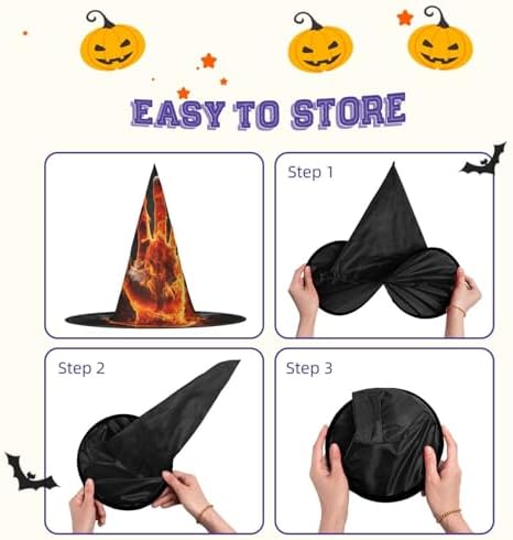 Fire Flame Witch Halloween Costume Hat for Adults
