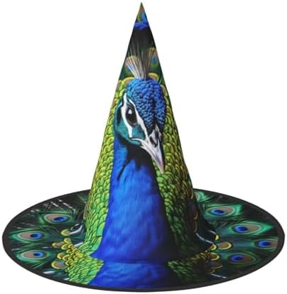 Blue Peacock Witch Hat Halloween Costume Headwear