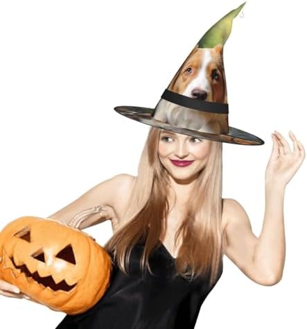 Cute Dog Halloween Witch Hat with LED Light