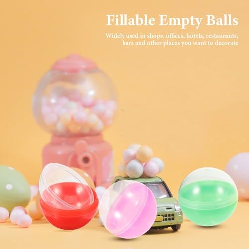Ibasenice 50pcs Fillable Ball Bauble Sphere for Vending Machine