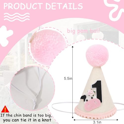 BASCT Cow 1st Birthday Hat for Girls