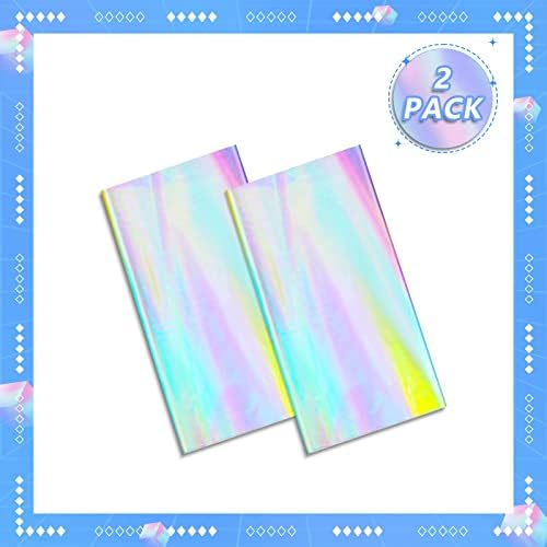 2Pcs Iridescent Party Tablecloths 54x108
