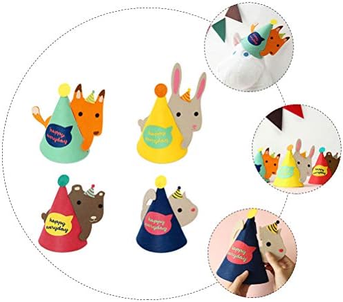 ABOOFAN 4pcs Party Hat Animal Theme Birthday Cap