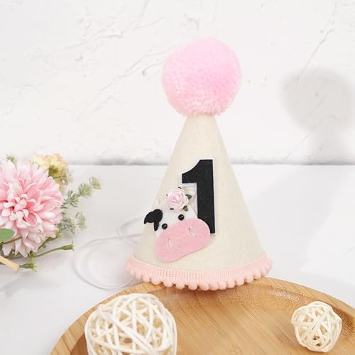 BASCT Cow 1st Birthday Hat for Girls