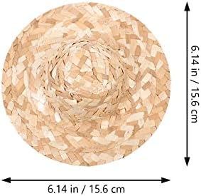 LOGOFUN 10 Pcs Mini Straw Hats for DIY Craft