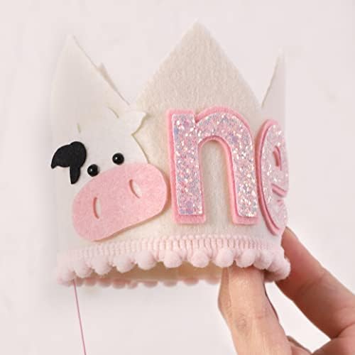 Cowgirl 1st Birthday Crown for Girls - Pink
