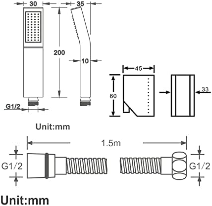 UWEREBFM Handheld Shower Head Set with 15M Hose