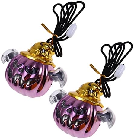 Toyvian 3Pcs LED Pumpkin Lantern Necklace for Halloween Party