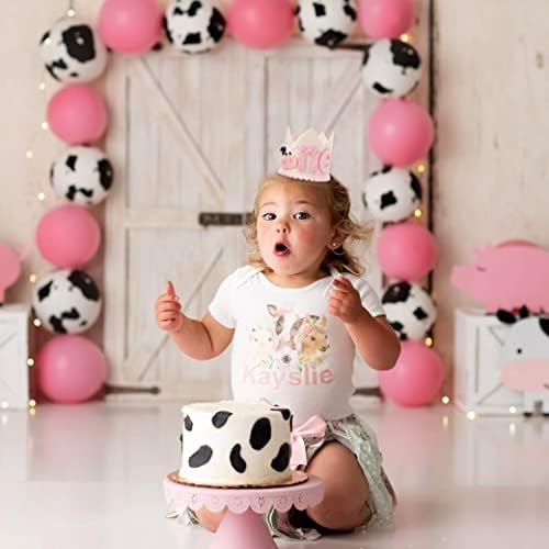 Cowgirl 1st Birthday Crown for Girls - Pink