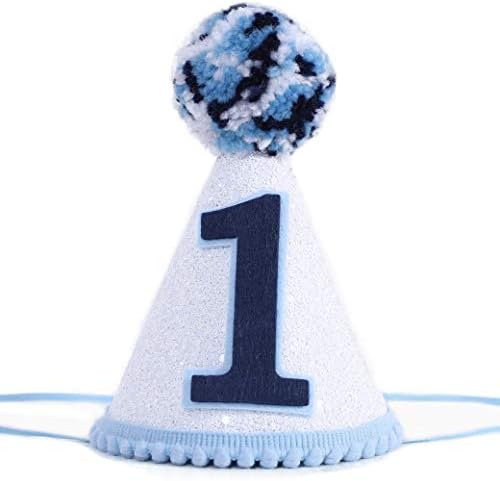 WAOUH Boys 1st Birthday Hat Navy Blue Felt Mini Crown