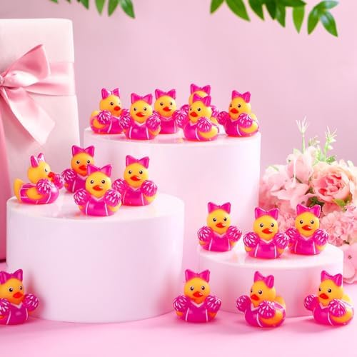 24 Pcs Cheer Team Rubber Duck Party Favors Pink