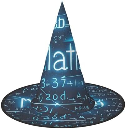 3D Math Witch Halloween Cone Hat for Adults