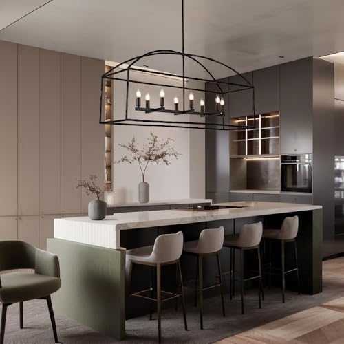 Modern Industrial Linear Chandelier with Bronze Finish