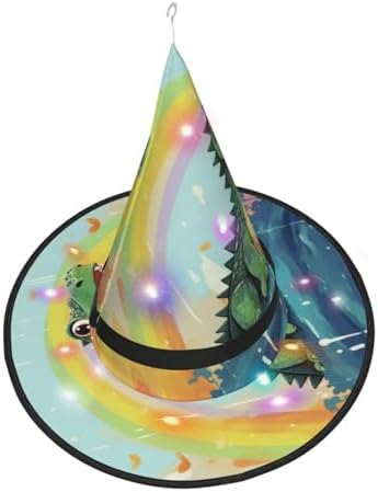 Cute Crocodile Rainbow Witch Hat Halloween Costume