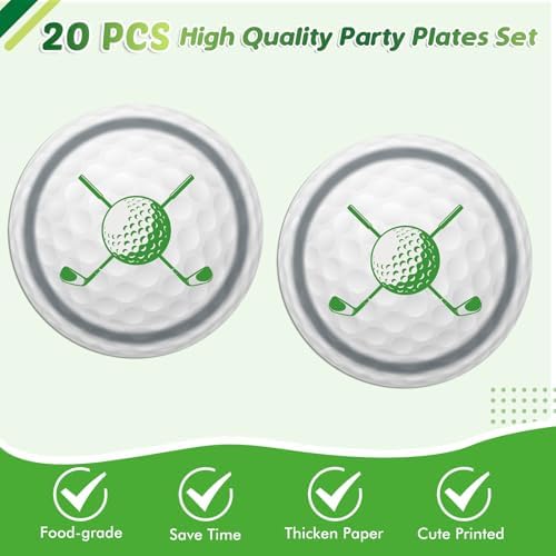 Golf Party Plates Napkins Tablecloth Set 41PCS