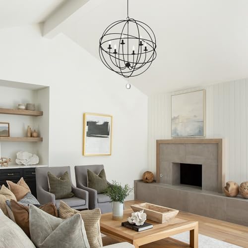 Crystorama Solaris 6 Light Black Chandelier 1