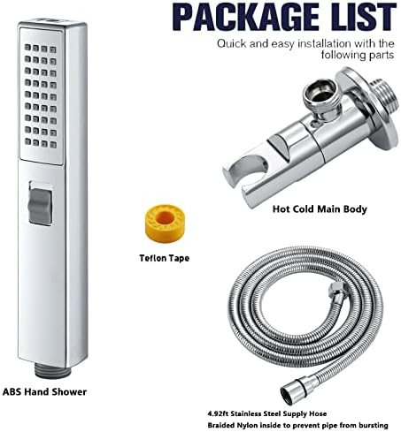 UWEREBFM X 2 Functions Handheld Shower Head with ABS and Hose