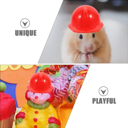 LUOZZY 40Pcs Mini Construction Hats Red