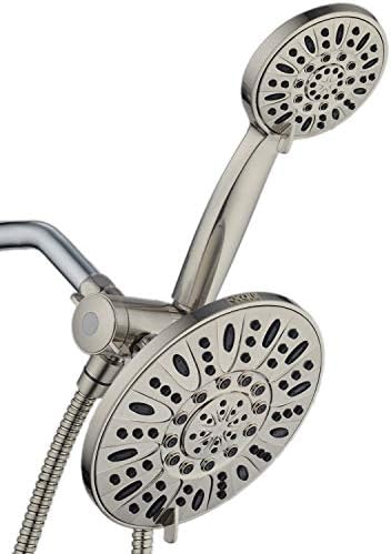 AquaDance Brushed Nickel 7 Rain Showerhead with Handheld and 6-Foot Hose