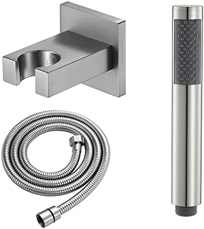 Brushed Round Handheld Shower Head with Hose
