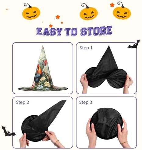 Witch Hats Halloween Cone Wizard Hat Rooster Costume