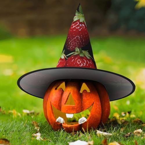 Red Strawberry Witch Hat Halloween Costume