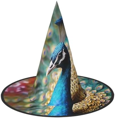 Witch Hats Halloween Cone Wizard Hat Peacock Costume