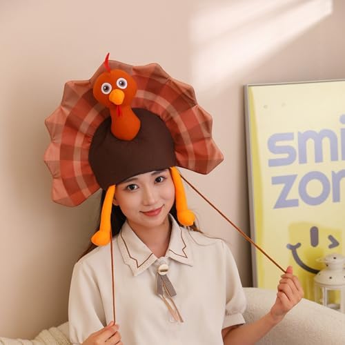 Turkey Headwear Plush Warm Hat for Adults