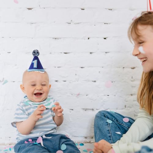 LUOZZY First Birthday Hat for Kids Blue