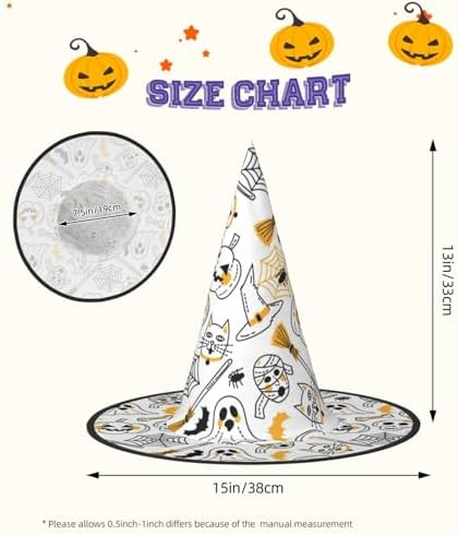 Witch Hats Halloween Costume Cone Wizard Hat for Adults