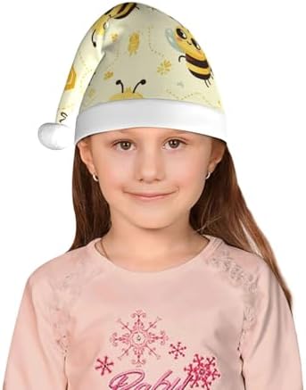 Augenstern Christmas Hat Cute Cartoon Bee Xmas Hat Unisex Santa Hat