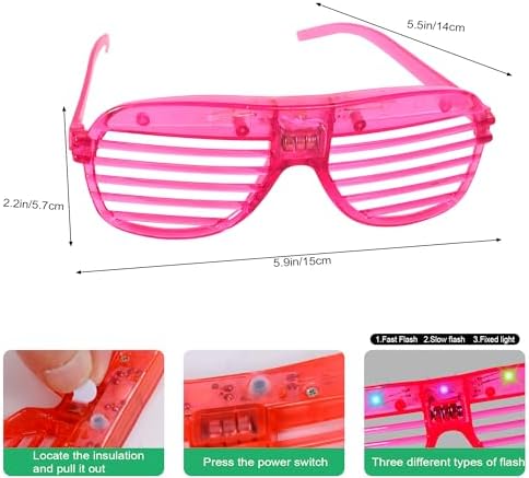 80 Pack LED Glow Glasses with 3 Batteries