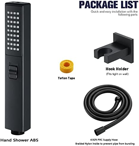 NOVOCE High Pressure Handheld Shower Head with 2 Functions Black Finish