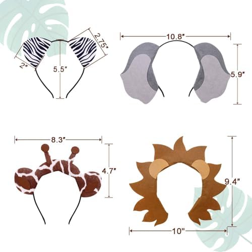 CiyvoLyeen Jungle Animal Ears Headbands for Kids