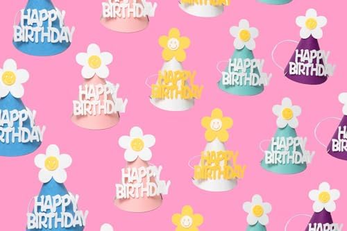 Yinah Cute Flower Felt Birthday Hat for Kids