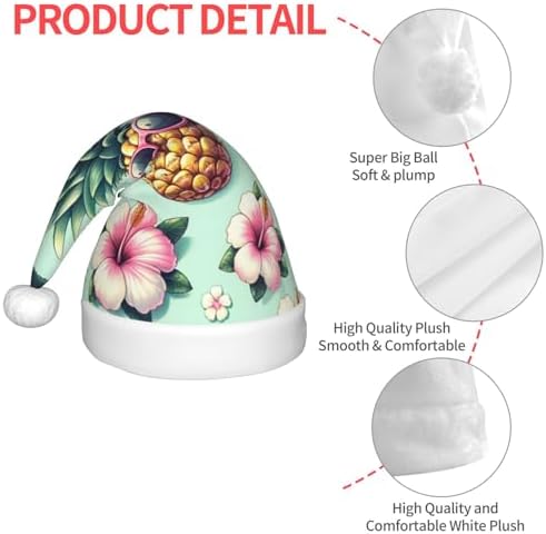Augenstern Christmas Hat Pineapple With Glasses Floral Unisex Santa Hat