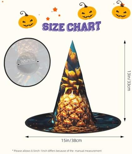 Flickering Pineapple Witch Halloween Costume Hat for Adults
