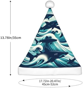 Augenstern Christmas Hat Sharks Swim Ocean Waves Santa Hat Unisex