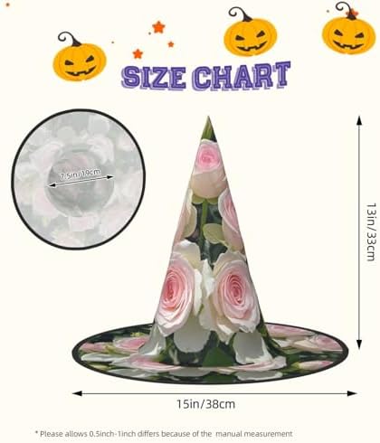 Witch Hats Halloween Cone Wizard Hat Pretty Roses Costume