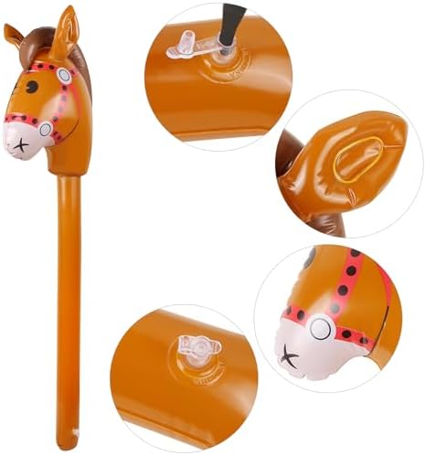EVERMARKET Inflatable Stick Horse 37 Inch Brown Large