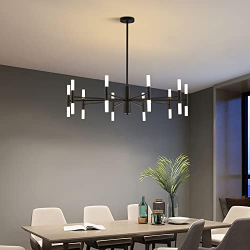 KCO Black Sputnik Chandelier - Mid Century Modern Ceiling Light