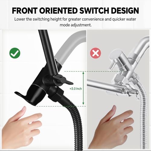 13 Inch Rain Shower Head with Handheld Spray Combo - Matte Black