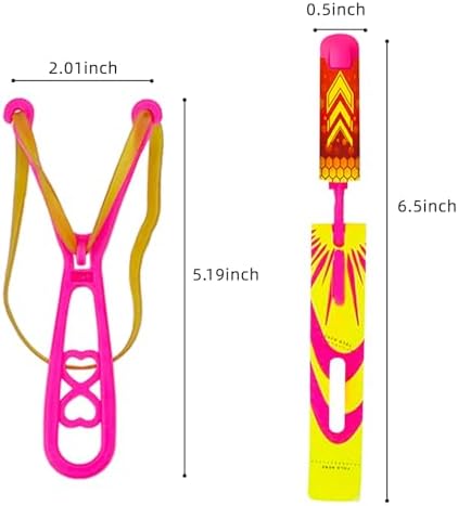 50 Pcs LED Slingshot Flying Toys Set for Kids