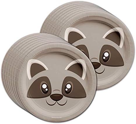Raccoon Themed Party Plates Napkins Cups Set for 16