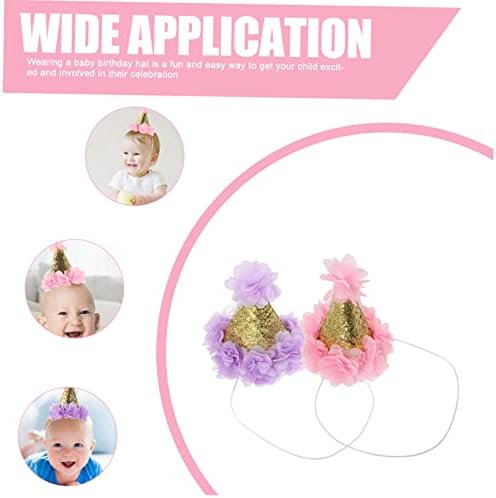 DOITOOL 2pcs Birthday Cone Hat Party Headwear