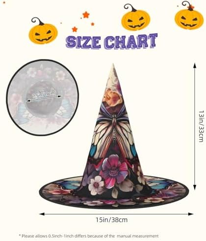 Butterfly Floral Witch Halloween Costume Hat