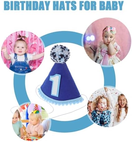 LUOZZY First Birthday Hat for Kids Blue