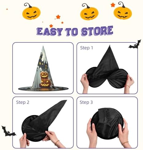 Witch Hats Halloween Cone Wizard Hat Ghost Pumpkin Castle Costume